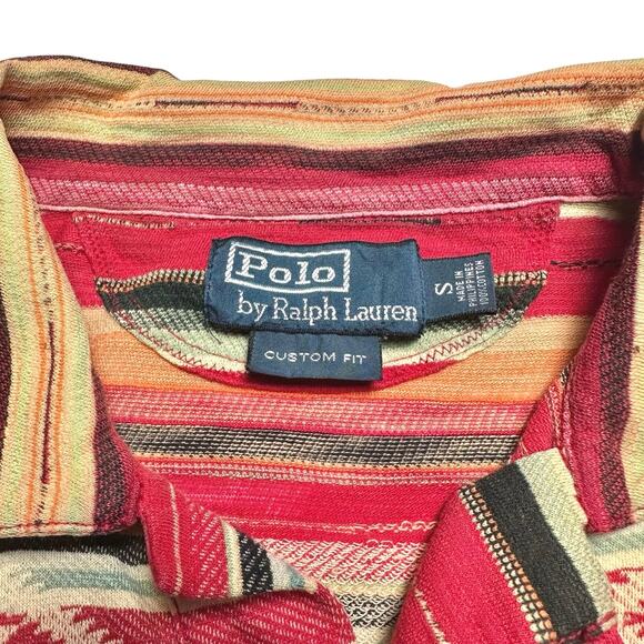 Polo by Ralph Lauren | Men | Vintage Southwest Aztec Print SS Polo Shirt | Small - Picture 7 of 9